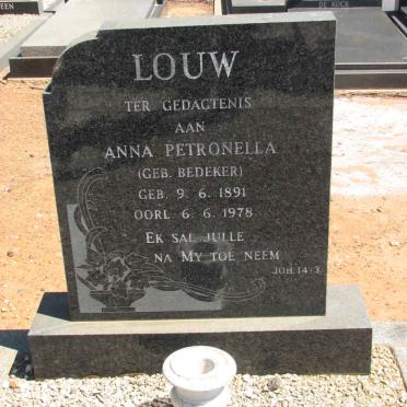 LOUW Anna Petronella nee BEDEKER 1891-1978