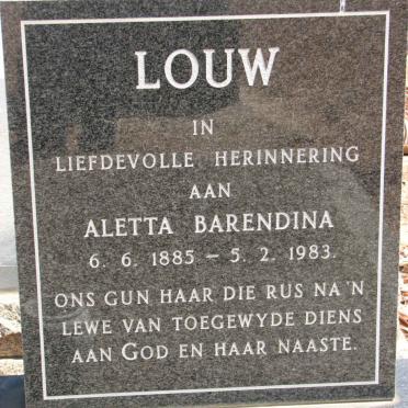LOUW Aletta Barendina 1885-1983