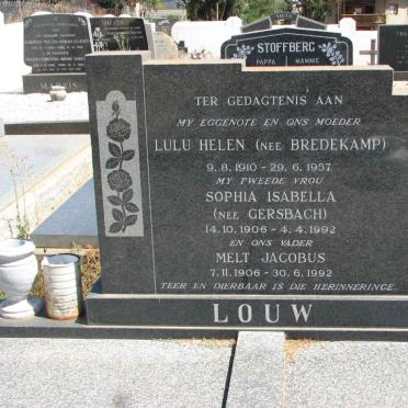 LOUW Melt Jacobus 1906-1992 &amp; Lulu Helen BREDENKAMP 1910-1957 &amp; Sophia Isabella GERSBACH 1906-1992