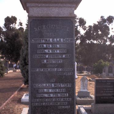 MOSTERT Nicolaas 1860-1942 &amp; Christina O. LA COCK 1853-1933