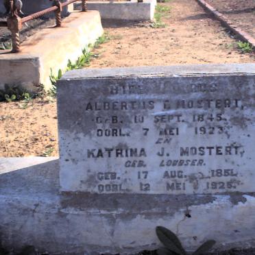 MOSTERT Albertus E. 1845-1923 &amp; Katrina J. LOUBSER 1851-1925