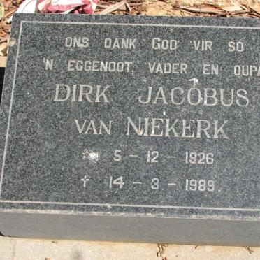 NIEKERK Dirk Jacobus, van 1926-1989