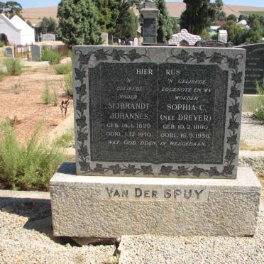 SPUY Sijbrandt Johannes, van der 1890-1970 &amp; Sophia C. DREYER 1890-1956