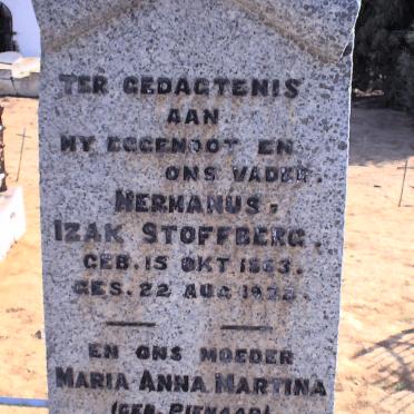 STOFFBERG Hermanus Izak 1863-1922 &amp; Maria Anna Martina PIENAAR 1876-1959