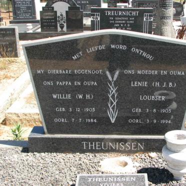 THEUNISSEN W.H. 1905-1984 &amp; H.J.B. LOUBSER 1905-1994