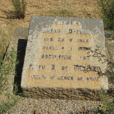 VILLIERS Sarah Johanna, de 1923-19??