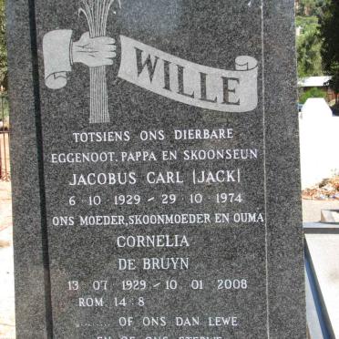 WILLE Jacobus Carl 1929-1974 &amp; Cornelia DE BRUYN 1929-2008