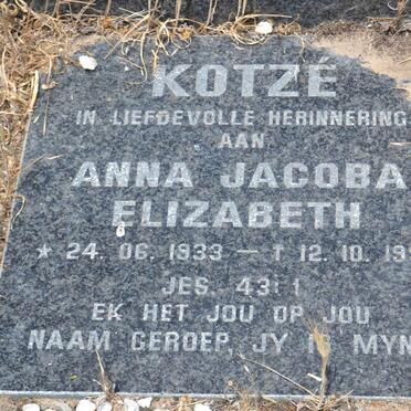 KOTZÉ Anna Jacoba Elizabeth 1933-1993