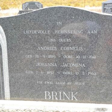 BRINK Andries Cornelis 1889-1941 &amp; Johanna Jacomina 1892-1963