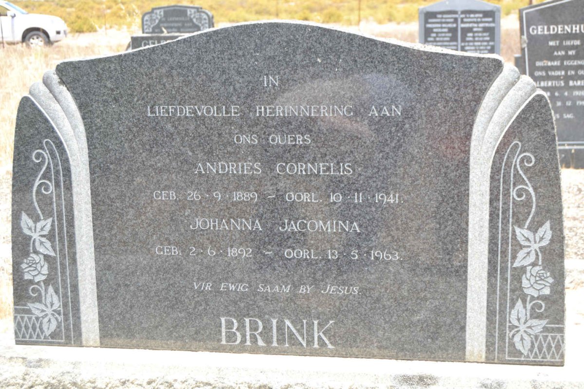 BRINK Andries Cornelis 1889-1941 &amp; Johanna Jacomina 1892-1963
