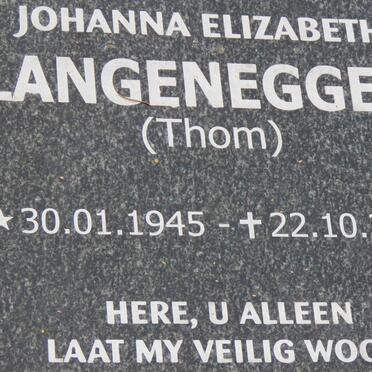 LANGENEGGER Johanna Elizabeth nee THOM 1945-2019