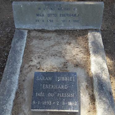 EBERHARD Max Otto 1892-1966 &amp; Sarah DU PLESSIS 1893-1982