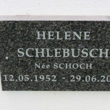 SCHLEBUSCH Helene nee SCHOCH 1952-2018