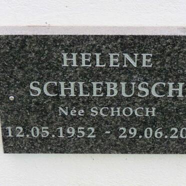 SCHLEBUSCH Helene nee SCHOCH 1952-2018
