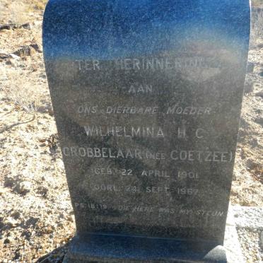 GROBBELAAR Wilhelmina Hendrina Cornelia nee COETZEE 1901-1967