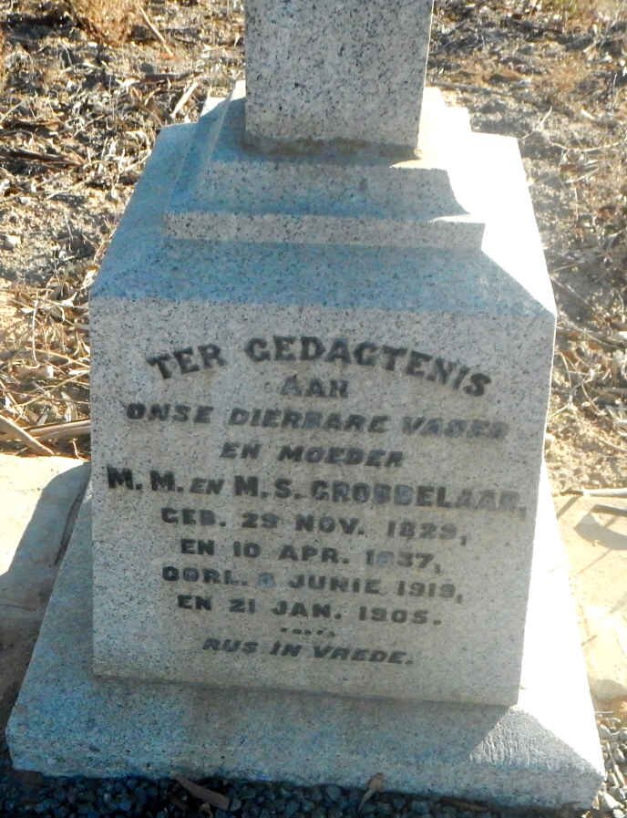 GROBBELAAR M. M. 1829-1919 &amp; M. S. REYNEKE 1837-1905