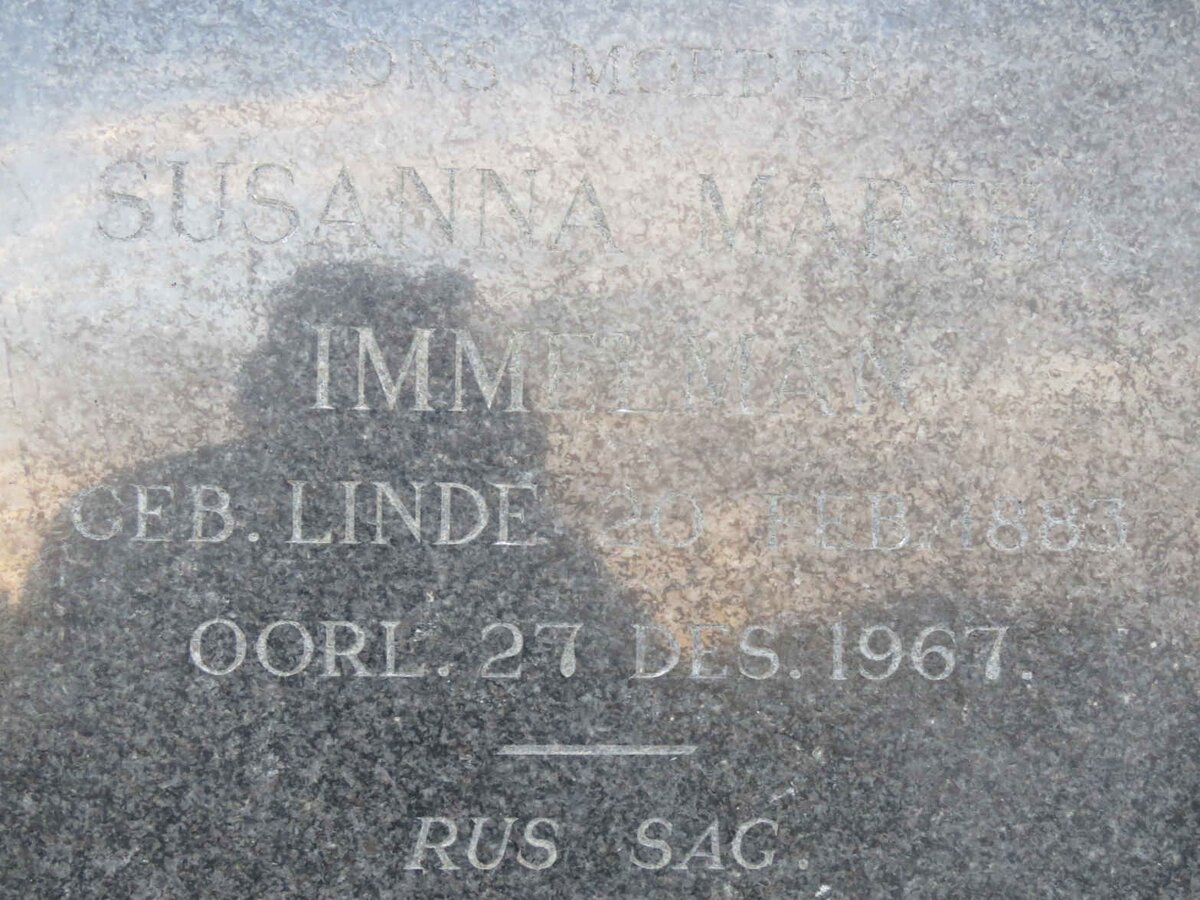 IMMELMAN Susanna Maria nee LINDE 1883-1967