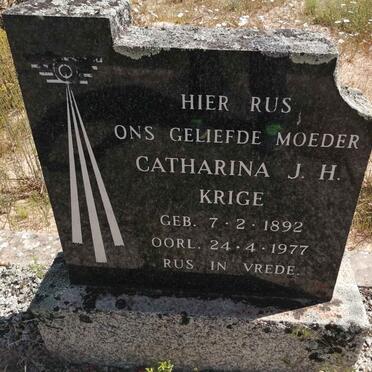 KRIGE Casparus J.B. 1873-1963 &amp; Catharina J.H. 1892-1977