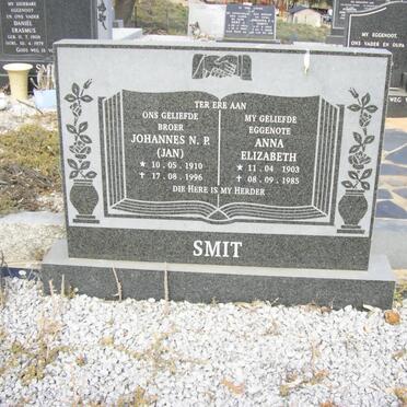 SMIT Johannes N.P. 1910-1996 &amp; Anna Elizabeth 1903-1985