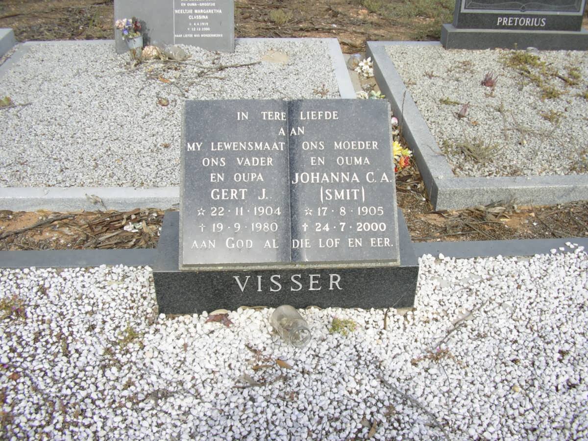 VISSER Gert J. 1904-1980 &amp; Johanna C.A. SMIT 1905-2000