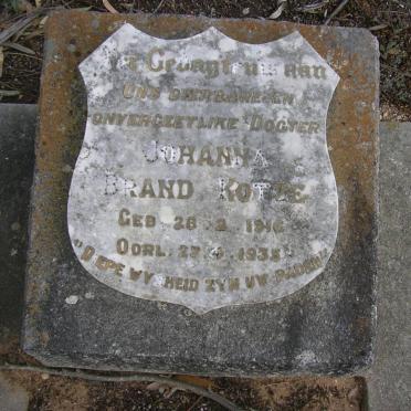 KOTZE Johanna Brand 1916-1935