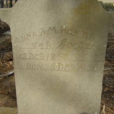 HEYNS Anna F.M. nee COETZEE 1870-1956