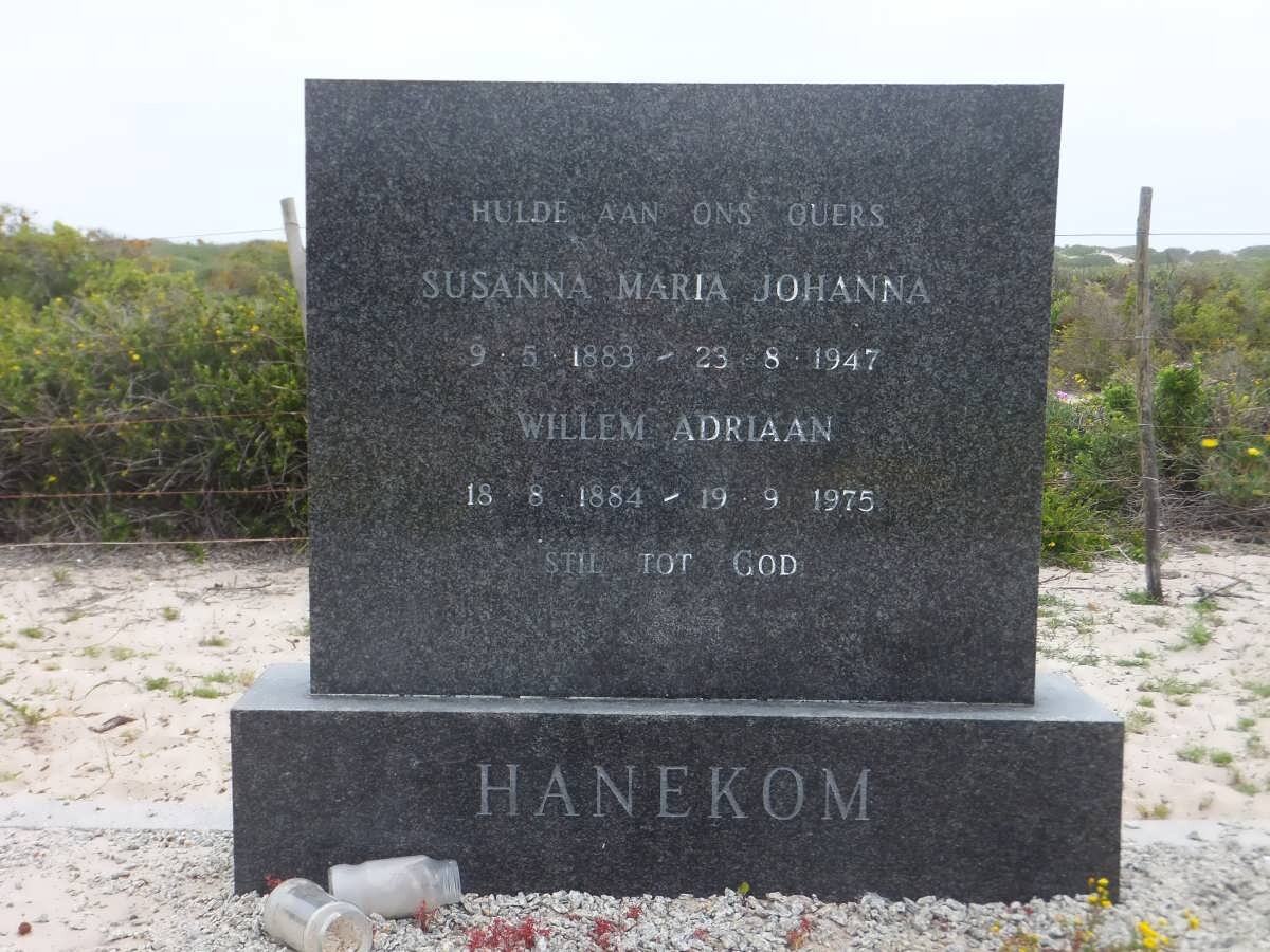 HANEKOM Willem Adriaan 1884-1975 &amp; Susanna Maria Johanna 1883-1947