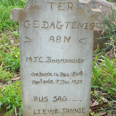 BOONZAAIER M.J.C. 1849-1939