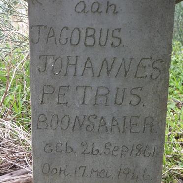 BOONSAAIER Jacobus Johannes Petrus 1861-1946