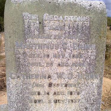 BRINK Marthinus C. 1863-1941 &amp; Catherina W.J. BESTBIER 1870-1937 