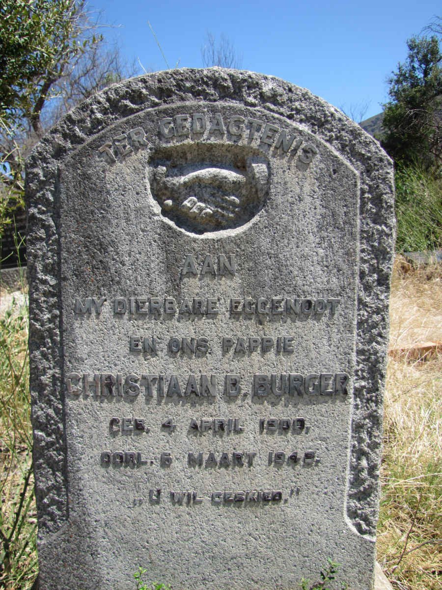 BURGER Christiaan B. 1900-194?