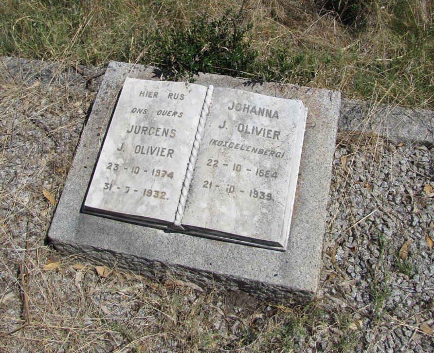 OLIVIER Jurgens J. 1874-1932 &amp; Johanna J. KOEGELENBERG 1884-1939