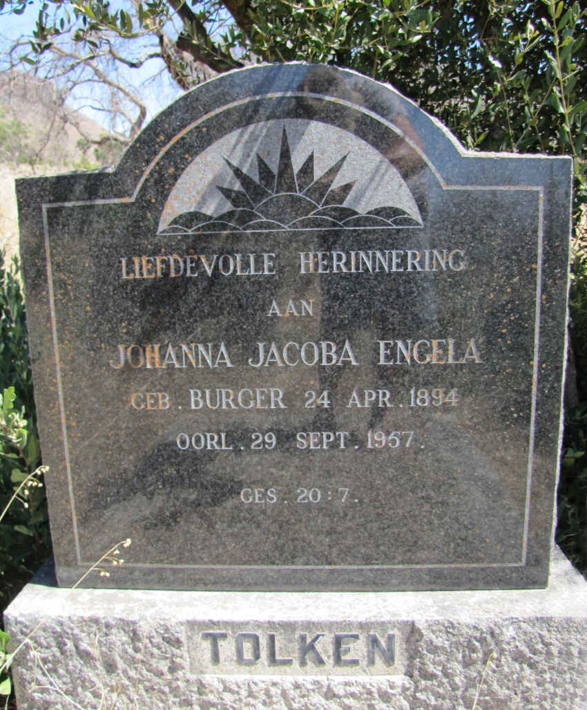 TOLKEN Johanna Jacoba Engela nee BURGER 1894-1957