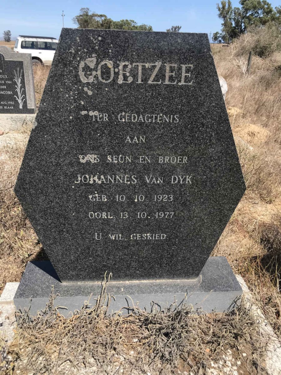 COETZEE Johannes Van Dyk 1923-1977