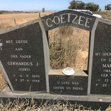 COETZEE Gerhardus J. 1895-1988 & Maria S.L. VAN DYK 1898-1983