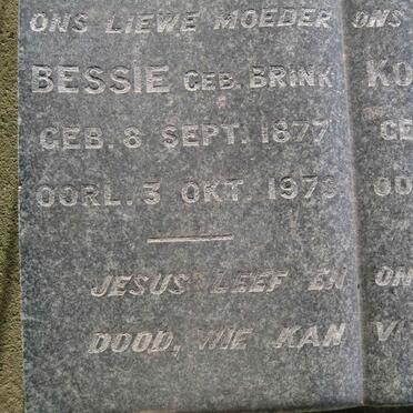 VISSER Bessie nee BRINK 1877-1973