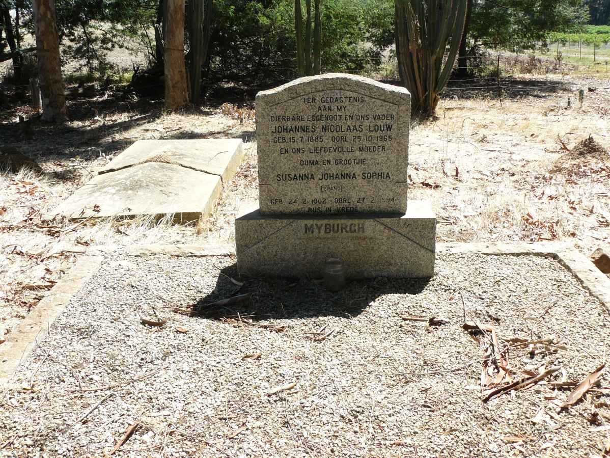 MYBURGH Johannes Nicolaas Louw 1885-1965 &amp; Susanna Johanna Sophia BRAND 1902-1994