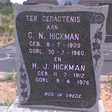 HICKMAN C.N. 1909-1960 &amp; H.J. 1912-1976