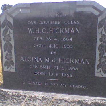 HICKMAN W.H.C. 1864-1935 &amp; Algina M.J. SMIT 1898-1956