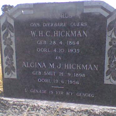 HICKMAN W.H.C. 1864-1935 &amp; Algina M.J. SMIT 1898-1956