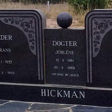 HICKMAN Frans 1937-1969 &amp; Elize HAMMAN 1942-1969 :: HICKMAN Johlene 1961-1969