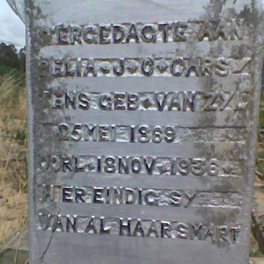 CARSTENS Belia J.C. nee VAN ZYL 1889-1936