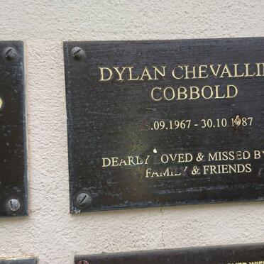 COBBOLD Dylan Chevallier 1967-1987