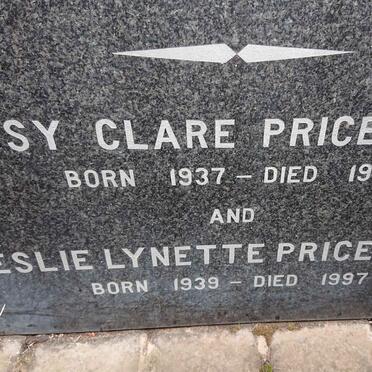 JONES Patsy Clare, PRICE- 1937-1991 :: PRICE-JONES Leslie Lynette 1939-1997