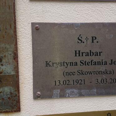 HRABAR Krystyna Stefania Jozefa nee SKOWRONSKA 1921-2013