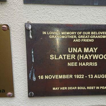 SLATER Una May, HAYWOOD nee HARRIS 1922-2012