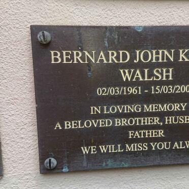 WALSH Bernard John Kieran 1961-2009
