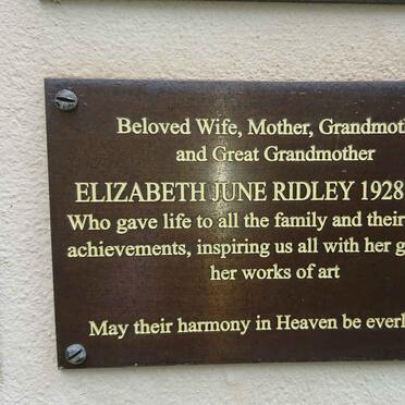 RIDLEY Elizabeth June 1928-2014