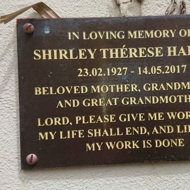 HARKER Shirley Therese 1927-2017