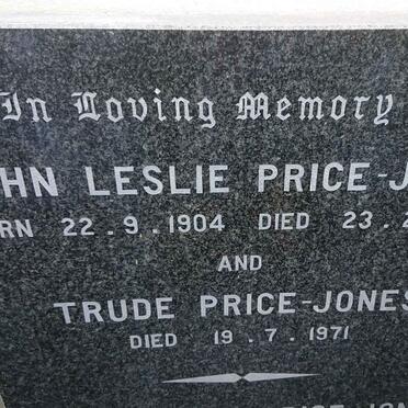 JONES John Leslie, PRICE- 1904-1962 & Trude -1971